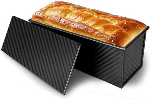 Pullman Loaf Pan with Lid 13x4, 2.2 lb Dough Capacity Bread Loaf Pan