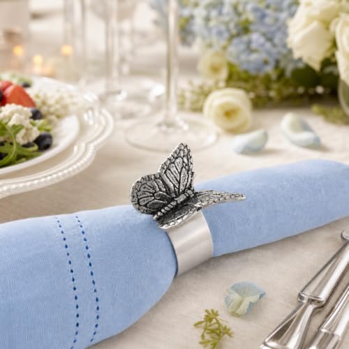 Arthur Court Butterfly Napkin Rings Set of 4 - Elegant Spring Table