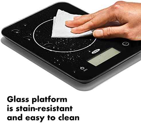 OXO Good Grips 11lb/5kg Everyday Glass Food Scale, Gram Scale for Meal