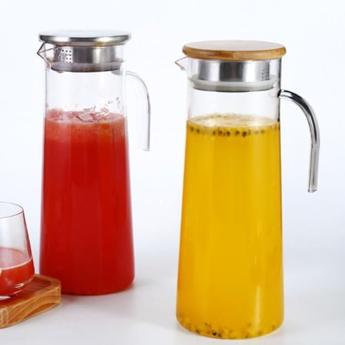 Water Pitcher 1.2l Acrylic with Lid for Beverage Serving