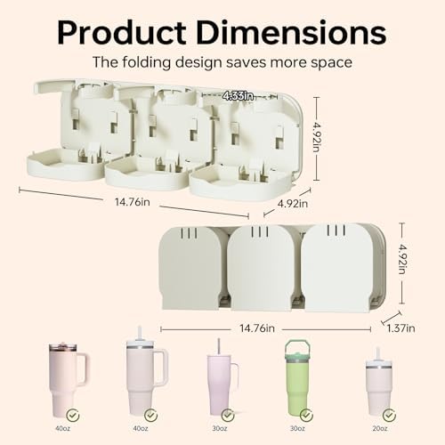 Magnetic Stanley Cup Holder for Fridge, Water Bottle Organizer &