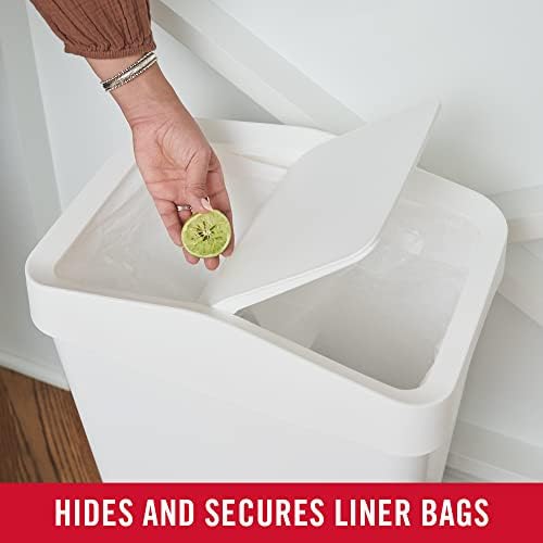 Rubbermaid Swing Top Waste Container, 12.2 Gallon, White