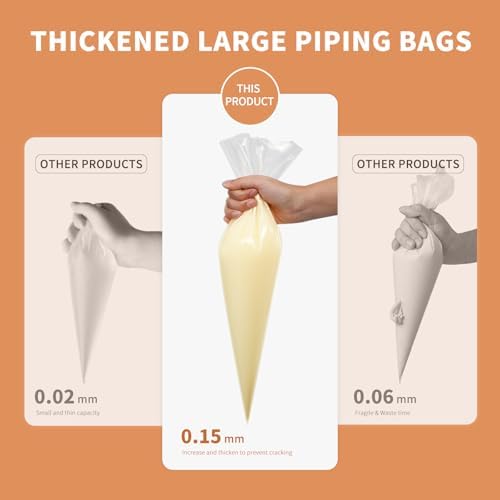 24 Inch Disposable Cake Piping Bags, 50pcs