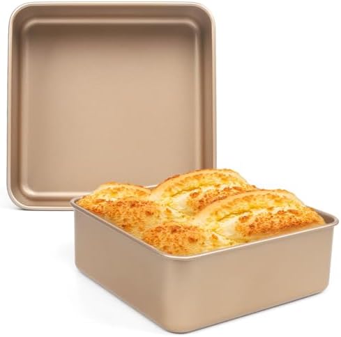 Brownie Pan, 2 Pack Square Baking Pan Square Cake Pan Non Stick Baking
