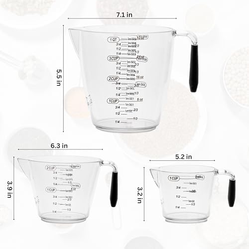 Dalup Measuring Cup Set – Clear Plastic Liquid Measuring Cups
