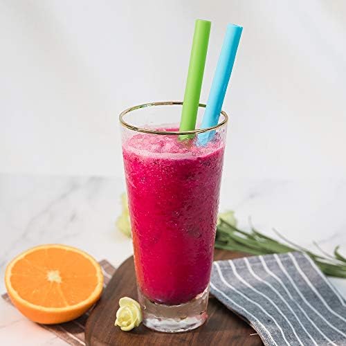 Mcool Silicone Straws 8Pcs Straight Smoothies straws for 30&20 oz
