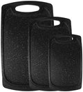 Large-Small Marble Cutting Boards Set of 3, Non Slip, Dishwasher Safe (Black)