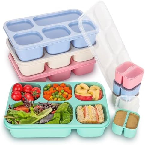 TOUWMX 4 Pack Bento Box, 5 Compartments