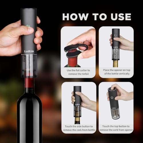 Electric Wine Opener Rechargeable, Automatic Wine Bottle Opener Gift