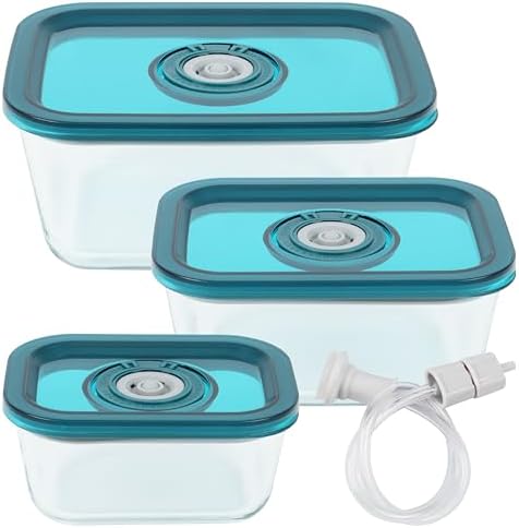 Avid Armor BPA-Free Borosilicate Glass Vacuum Containers, Set of 3