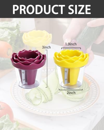 3D Handheld Spiral Vegetable Slicer, Rose Red