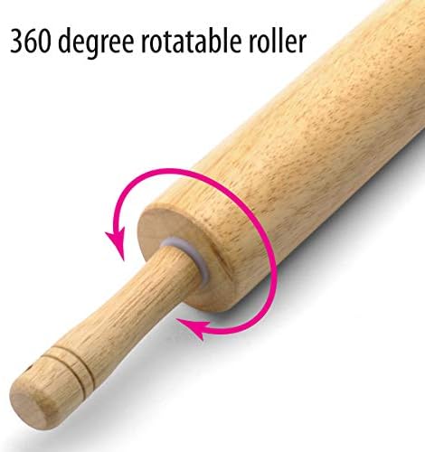 FARBERWARE Classic Wood Rolling Pin, 18-Inch Hardwood Dough Roller for