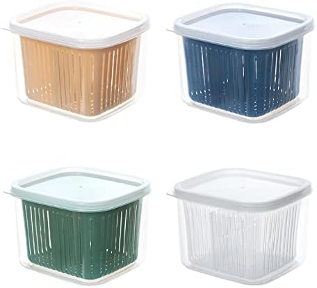 4 Pack Fruit Storage Containers with Strainers, Fresh Produce