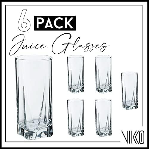 Vikko Drinking Glasses, 12 Oz Drinking Glasses Set of 6, Crystal Clear