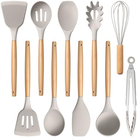E-far Silicone Cooking Utensils Set, 10-Piece Heat Resistant Kitchen