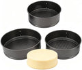 HERCHR Springform Pan Set of 3,Round Cake Pan Set 3 Pieces Round