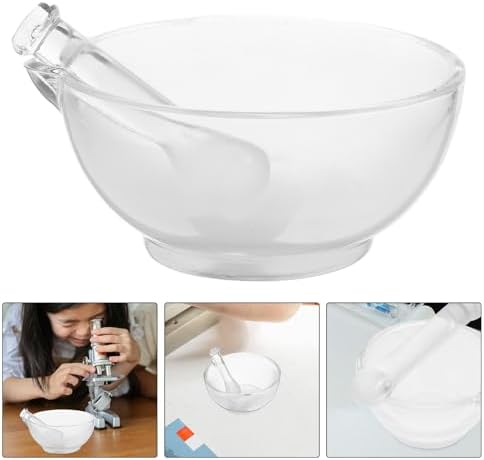 Glass Bowl and Pestle Set, Glass Mixing Grinding Container