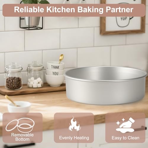 Round Cake Pan with Removable Bottom, Set of 3