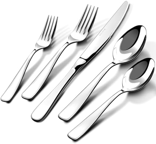 18/10 Silverware Set for 4, 20 Piece Stainless Steel Flatware Cutlery