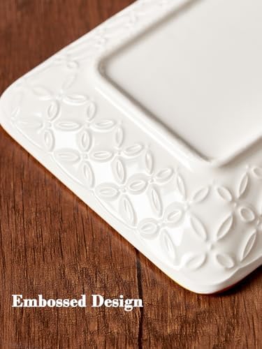 DOWAN 8" Ceramic Salad Plates Set of 6, Colorful Design for Salads