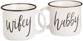 Farmhouse Hubby and Wifey Funny Campfire Couples Coffee Mug Set | 14oz