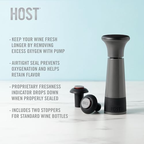 Host AirLOCK Wine Saver Pump and Wine Preserver with Wine Stoppers