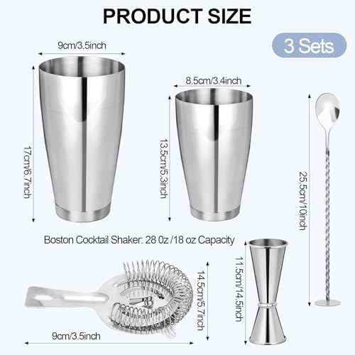 Mwellewm Cocktail Shaker Set,Boston Shaker 15Pc Drink Shaker