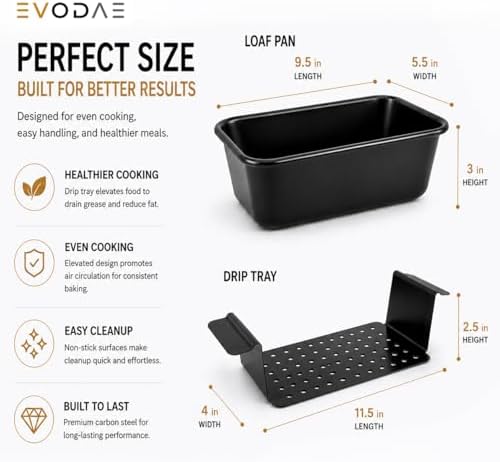 Meat Loaf Pan with Drain Tray, Nonstick Meatloaf Pan with Insert