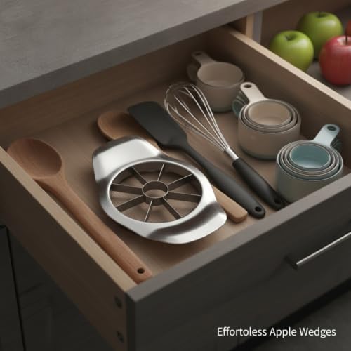 Kitchen Counter Fruit Prep Tool, Stainless Steel Apple Slicer and