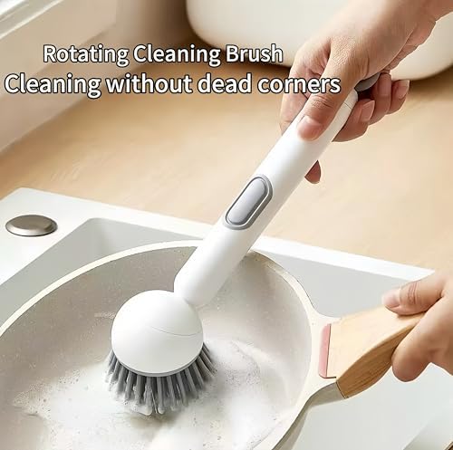 Dish Brush, 6-in-1 with Detergent Dispenser