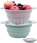 Collapsible Silicone Colander Bowl Set,BPA Free, Heat Resistant