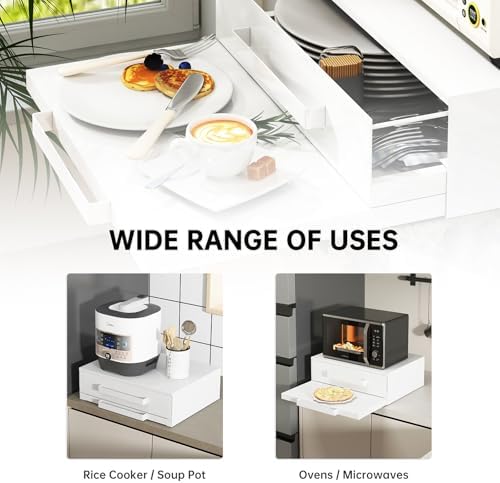 2-Tier Steel Pull-Out Cabinet Organizer, White