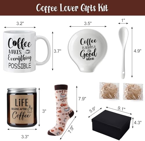 Vabean 7 Pack Coffee Gift Basket for Women Men, Christmas Coffee Lover