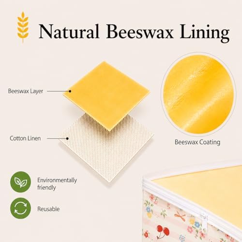7PCS Beeswax Bread Bags for Sourdough Bread Storage