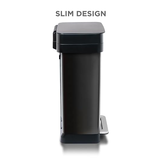 Clorox 13 Gallon Trash Can - 50L Kitchen Trash Can - Rectangular Black - Image 2