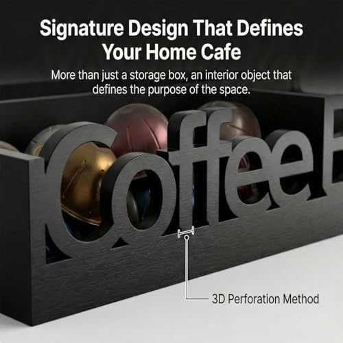 Coffee Bar Organizer Countertop,Wood Caddy with Compartments for