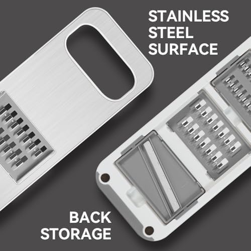 KEOUKE Multifunctional Mandoline Slicer, Stainless Steel, 6 Blades