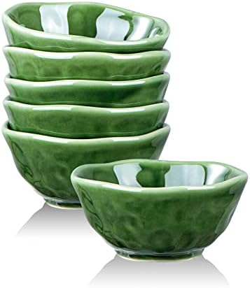 vicrays Ceramic Small Dessert Bowls Set - 10 oz, Set of 6, Microwave