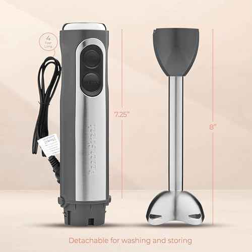 Powerful Immersion Blender, Electric Hand Blender 500 Watt with Turbo
