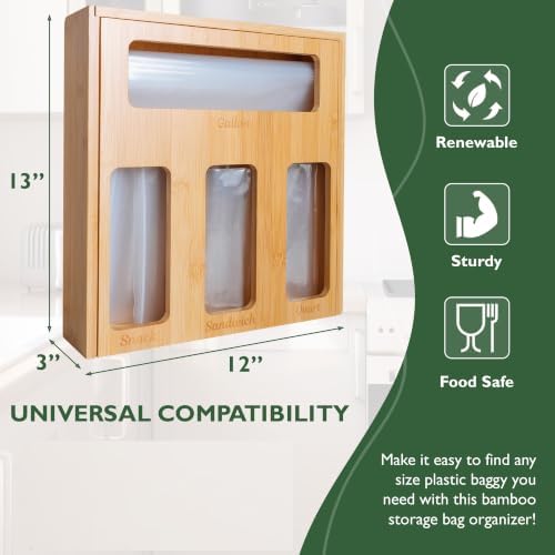 Plastic Bag Storage Organizer for Kitchen Drawer - Bamboo Baggy