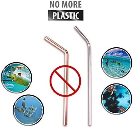 Reusable Stainless Steel Straws with Wood Cases, 6-Pack, 8.5-Inch