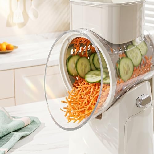 Rotary Vegetable Slicer and Cheese Grater with Storage