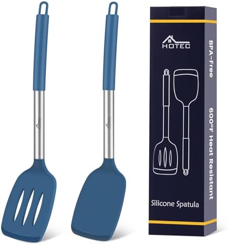 HOTEC Silicone Spatula Set of 2 Heat-Resistant 600°F & BPA-Free