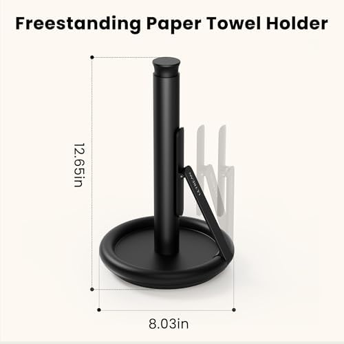Ultrean Stainless Steel Paper Towel Holder, Black