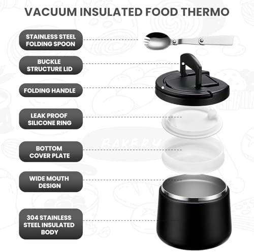 Itslife 14oz Vacuum Insulated Soup Thermo for Hot Food, Kids Lunch
