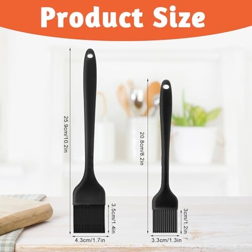 Silicone Basting Pastry Brush Set, 2 Pack Heat Resistant Cooking Food