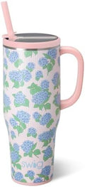 Swig Life 40oz Leakproof Mega Mug with Handle & Straw, Hydrangeas
