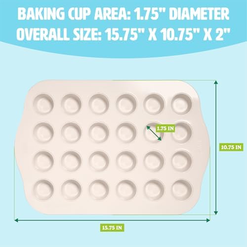 Tasty Clean Ceramic 24-Cup Mini Muffin Pan, Durable Aluminized Steel