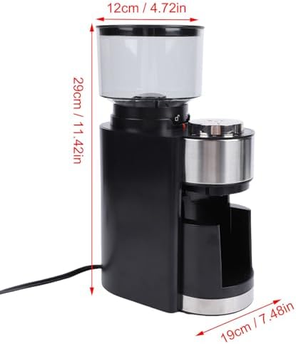 GLOGLOW Electric Conical Burr Grinder, Stainless Steel, 110V
