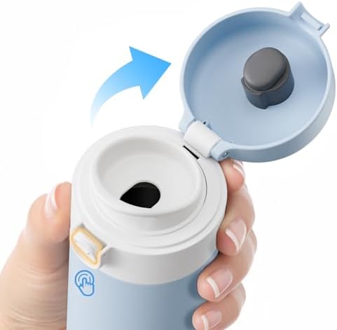 Exllena Small Insulated Water Bottle with Push-Button Lid